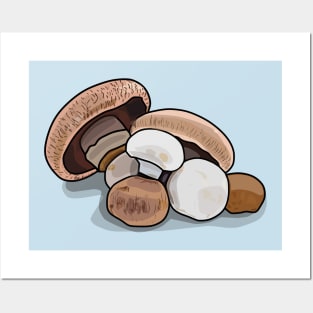 Mushroom cartoon illustration Posters and Art